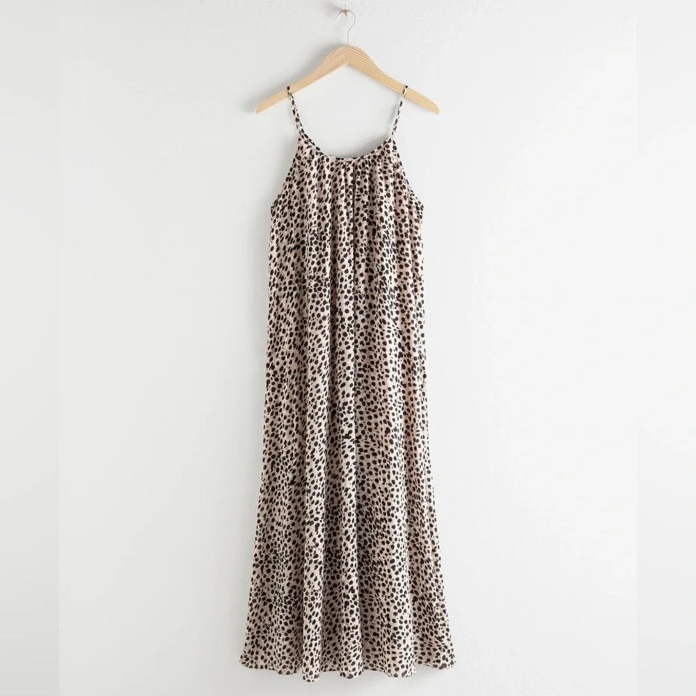 & Other Stories Gathered Leopard Maxi Dress - Picture 2 of 12